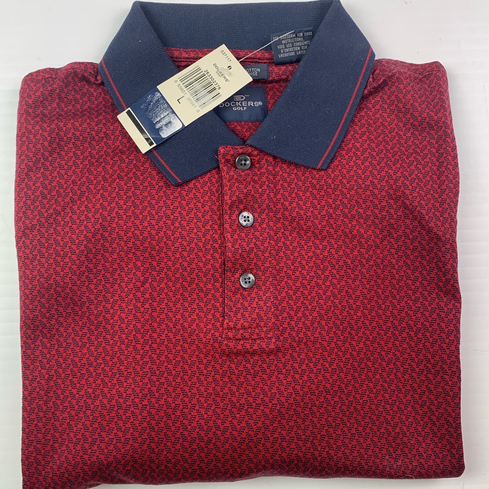 DOCKERS GOLF Mens Short Sleeve Golf Polo Size L